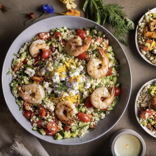 Corn and feta salad