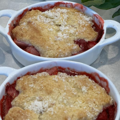 Strawberry lemon cobbler